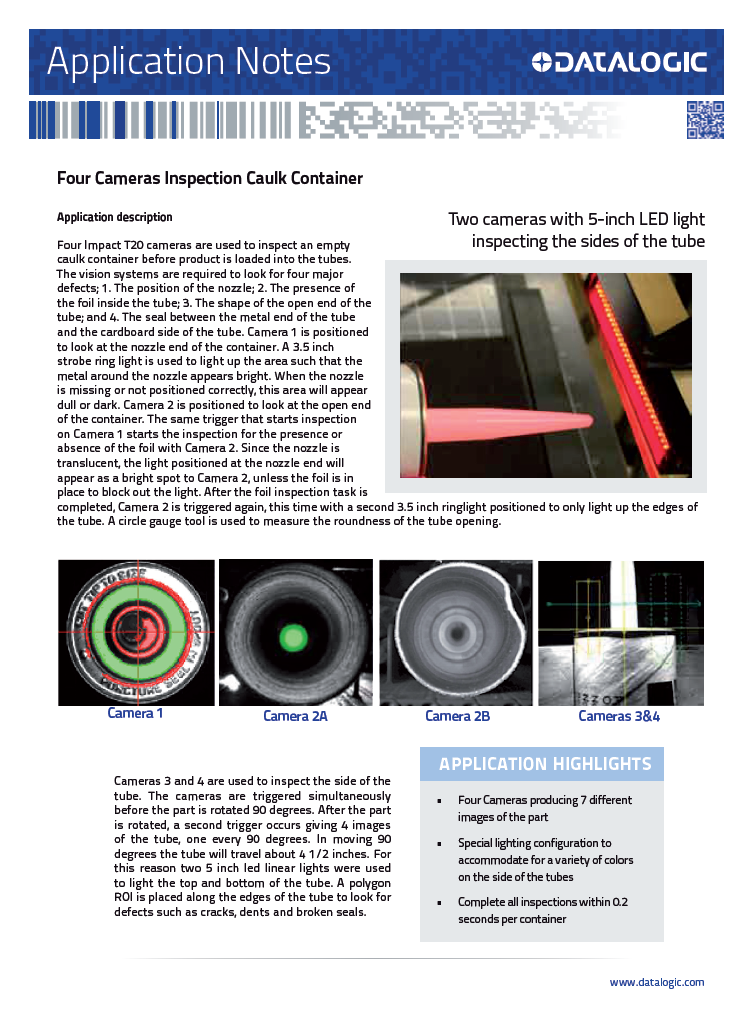 Application Notes - Four camera inspect